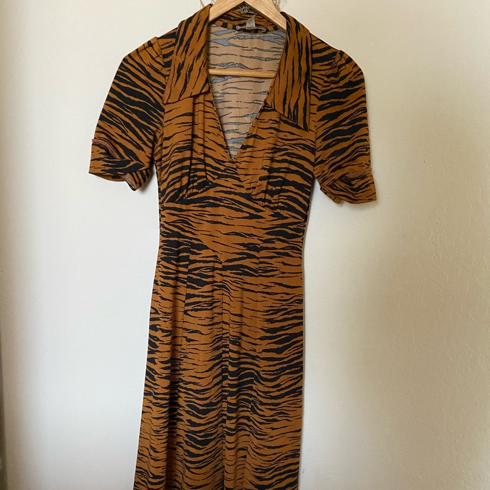 ASOS tiger print midi dress